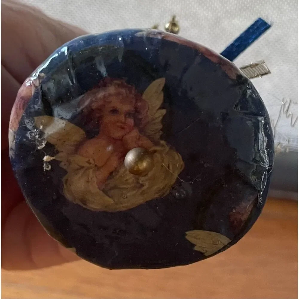 Vintage Giftco Victorian Angel Decoupage Christmas Ornaments Set of 3